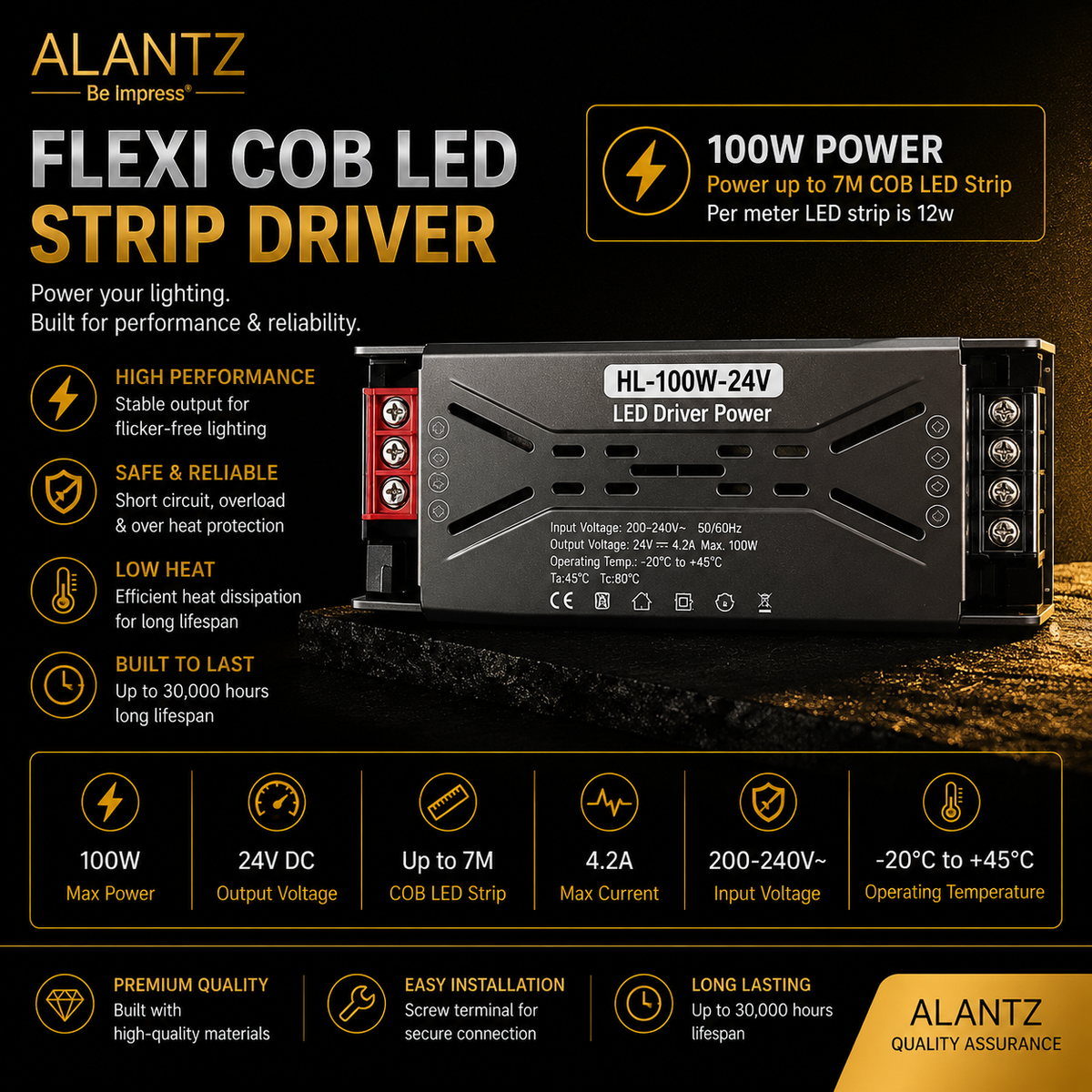 ALANTZ Flexi COB LED Strip for Cove Lighting (10m)