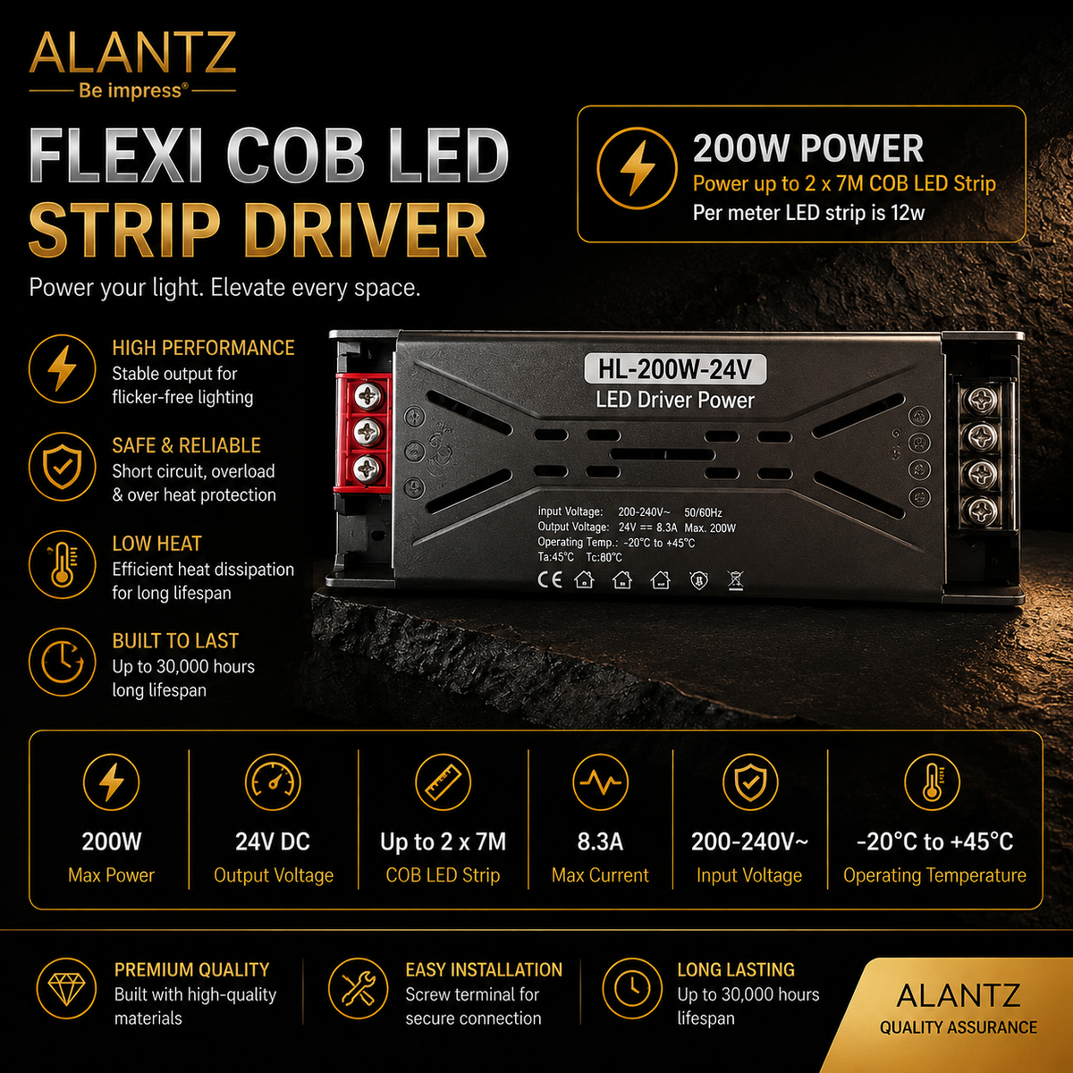 ALANTZ Flexi COB LED Strip for Cove Lighting (10m)
