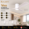 ALANTZ Veo Ceiling Fan with Light 46/56 Inch | DC Motor | 24W Tri Colour LED