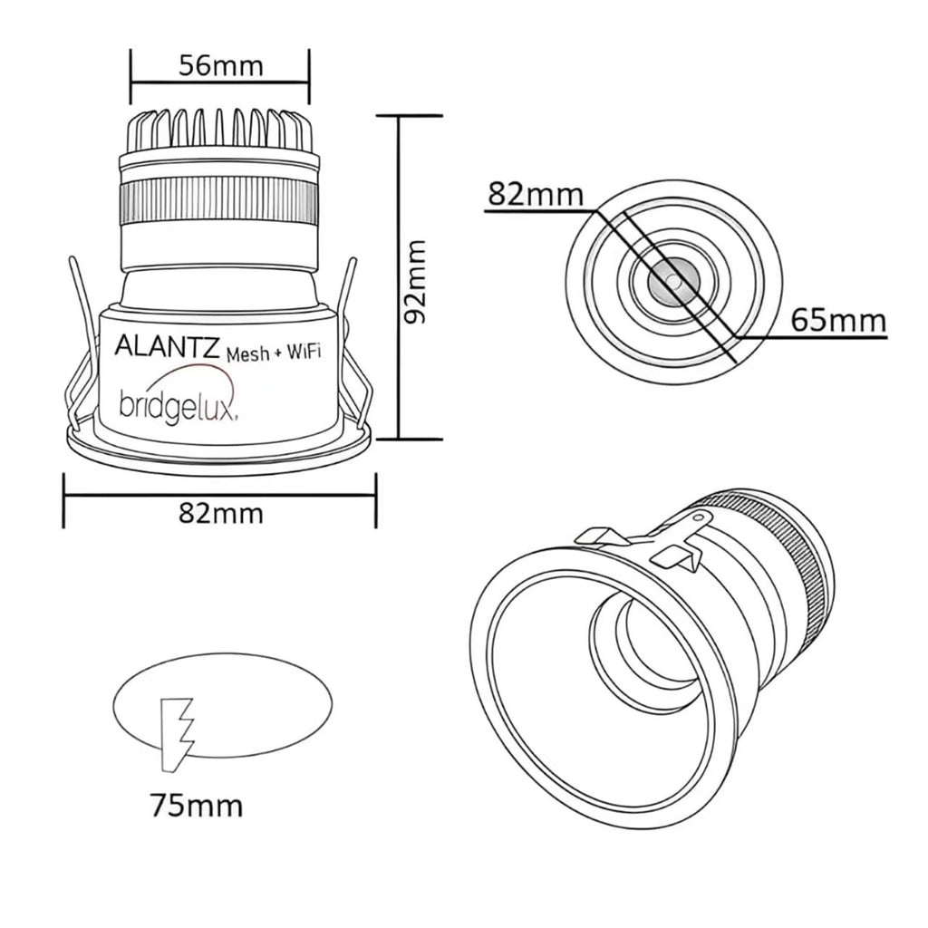 ALANTZ AL665 Smart Tri-Color COB LED Downlight (12W)