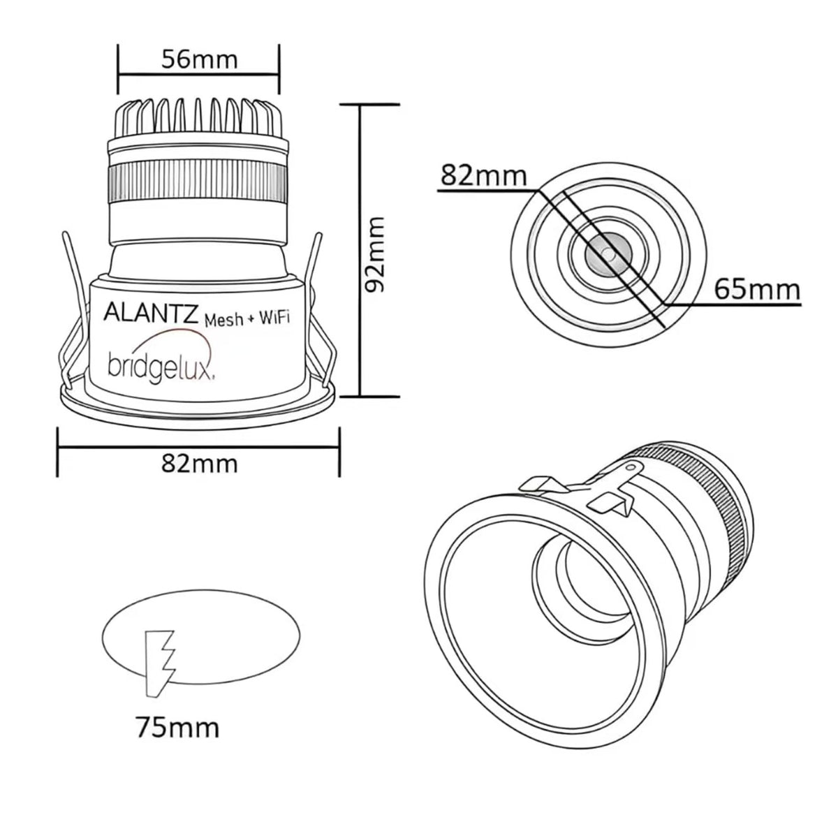ALANTZ AL665 Smart Tri-Color COB LED Downlight (12W)