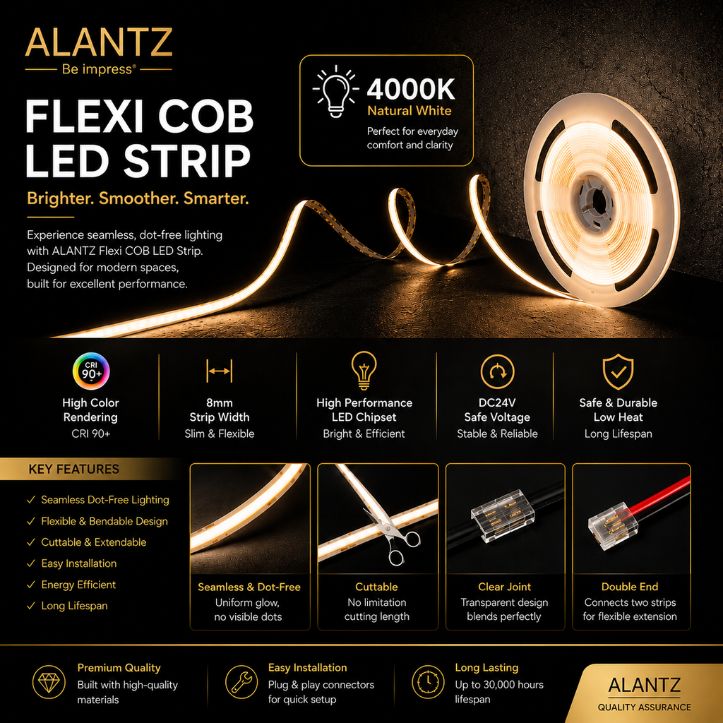 ALANTZ Flexi COB LED Strip for Cove Lighting (10m)